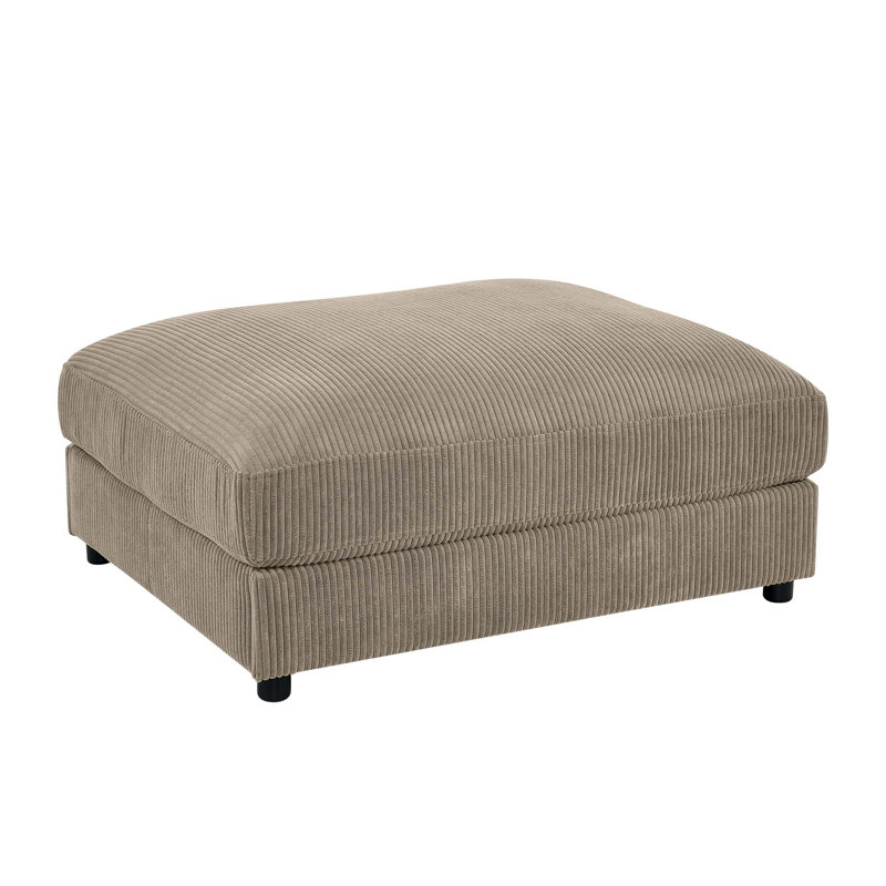 Repose-pieds rectangulaire rembourré en velours côtelé durable, parfait pour une utilisation polyvalente et élégante.