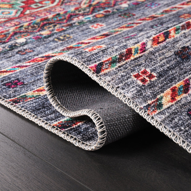 Geometric Cotton and Chenille Flatweave Area Rug, 120 x 180 cm