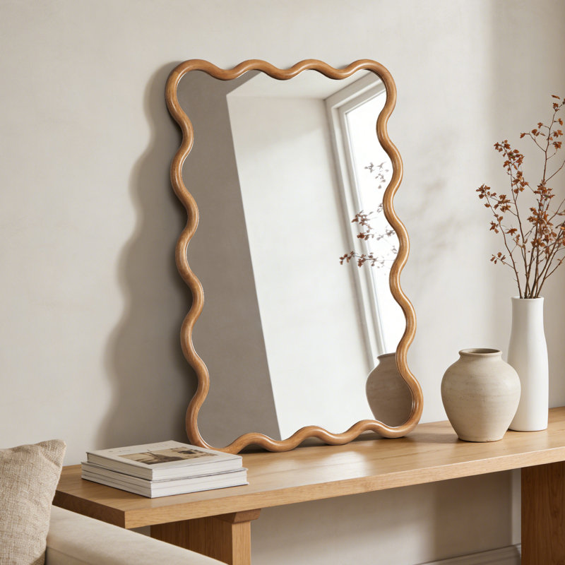 Miroir Wavy, 40 po x 28 po, Walnut, Rectangulaire
