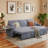 83.5" Wide Corduroy Reversible Sleeper Sectional with Storage Chaise & USB Ports-398328548