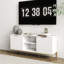 Modern TV Stand with Wave-Design Doors, Open Shelf & Adjustable Shelf - Stylish and Functional