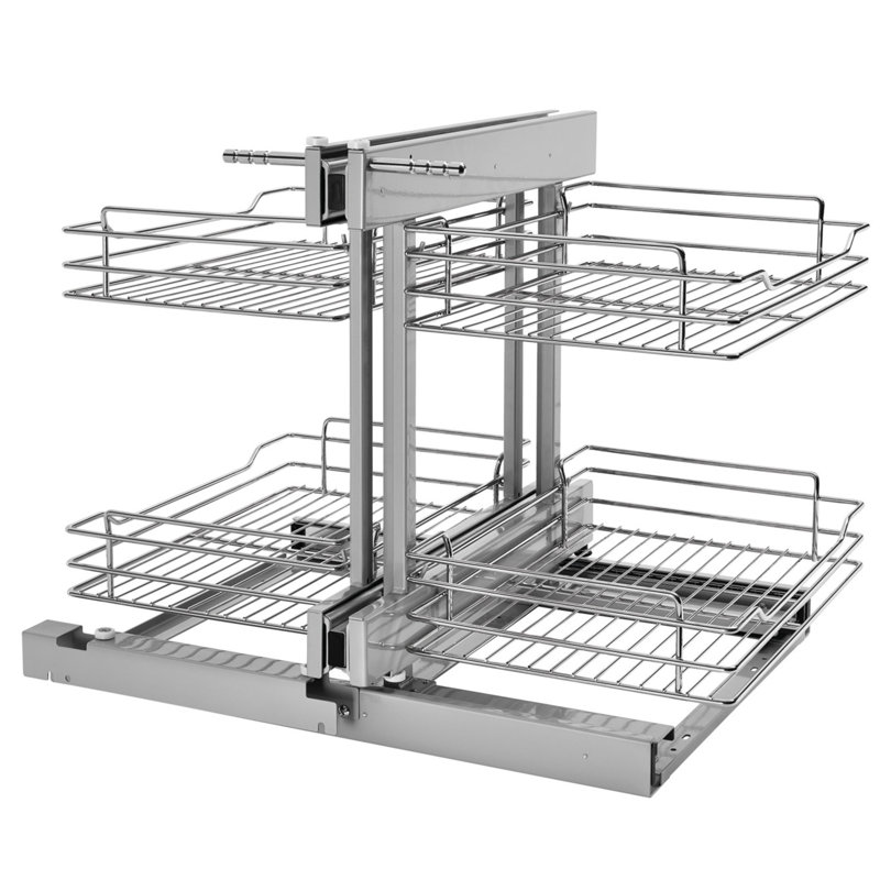 Rev-A-Shelf Chrome 2-Tier w/ Soft-Close-15" Blind Cabinet Opening, 5PSP-15SC-CR, 15" W