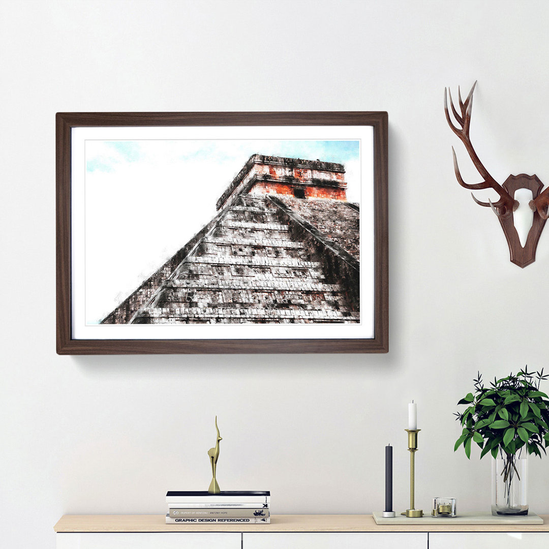 'Mayan Pyramids of Chichen Itza' - Picture Frame Graphic Art Print