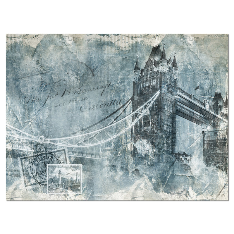 « tour bridge london », impression sur toile tendue, H 30 po x l 40 po