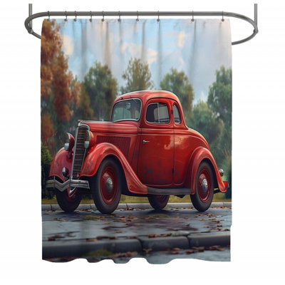 Classic Car Transportation Shower Curtain