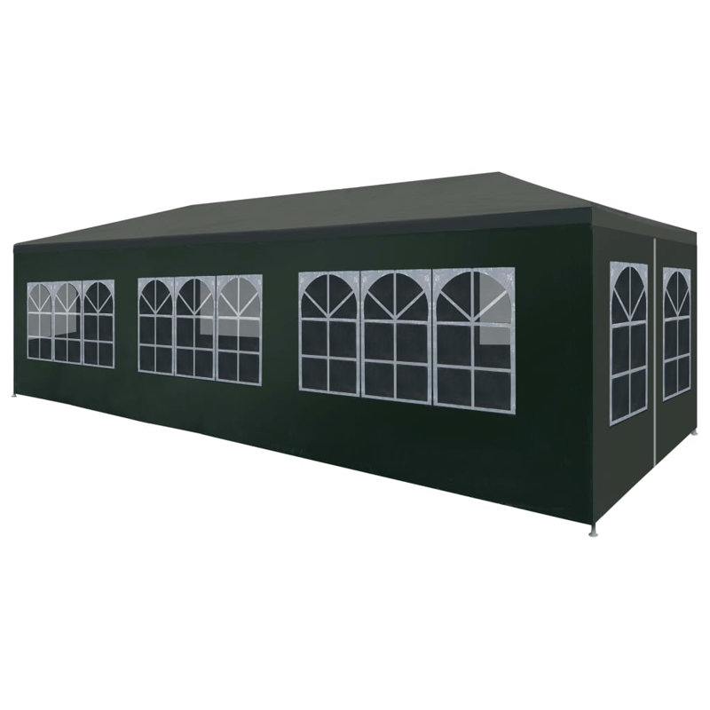 vidaXL Party Tent Green, Green, 10 ft x 30 ft