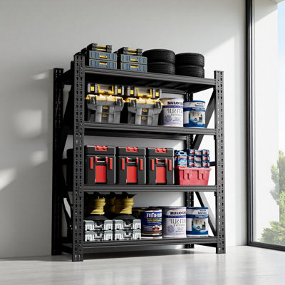 Heavy Duty Metal Adjustable Garage Shelves, 4000LBS Storage Rack (69"H X 59"W X 23.6"D) Industrial Shelving Unit For Warehouse