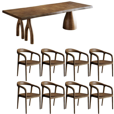 American style retro solid wood dining table set.