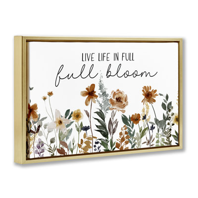 Toile flottante encadrée pleine floraison par Jj Design House Llc