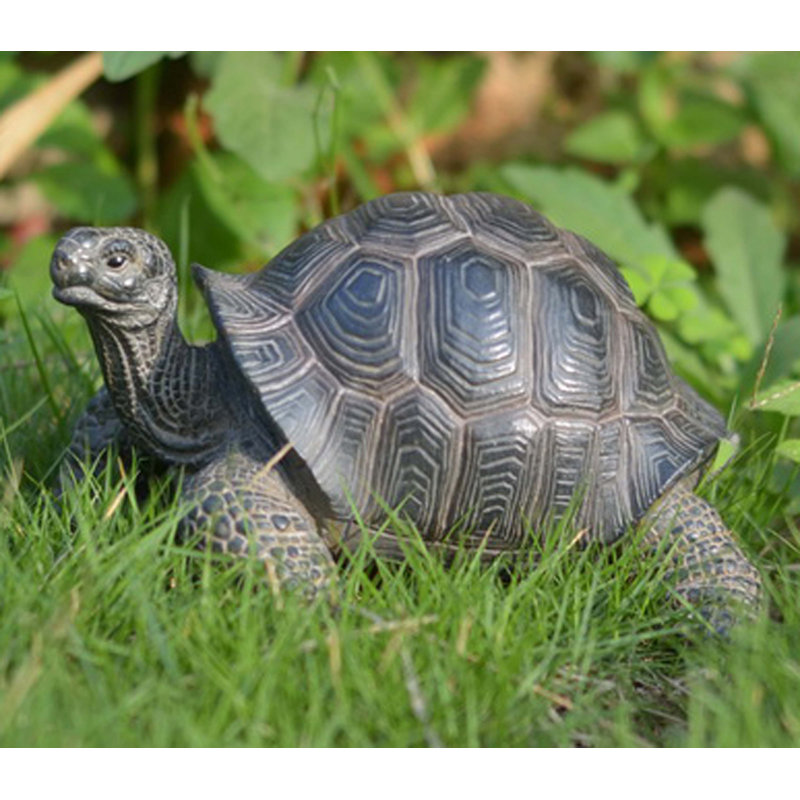Realistic Grey-Brown Tortoise Garden Statue, 7 Inches