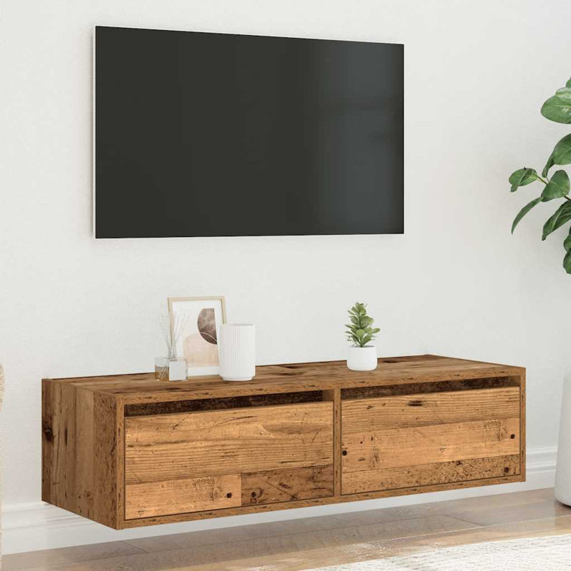 Exuma TV Stand, 25cm H x 100cm L x 35.5cm W, Old Wood