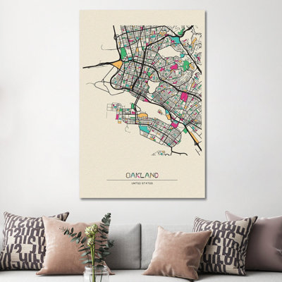 " Oakland, California Map " by Ayse Deniz Akerman