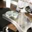 Bagdai Glass Top Metal Base Dining Table