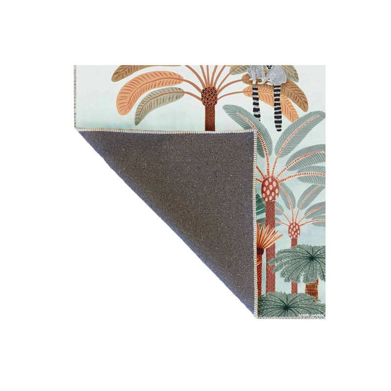 Tapis décoratif tropical à motif tissé Tropical Palm, Sous-tapis rectangulaire 2 pi 6 po x 4 pi 11 po