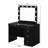 Bedroom Makeup Vanity Table In Style, 5 Drawers, Black Finish And Glass Top Contemporary With-63668567