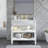 Mid-Century Bathroom Vanity with Motion-Sensor Light & Patterned Glass