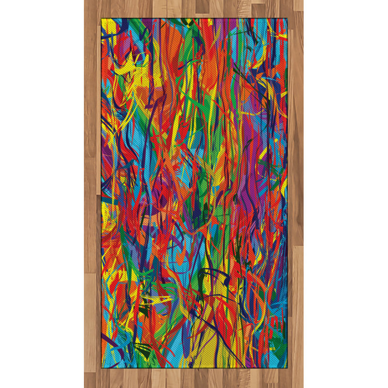 Modern High Density Long Fiber Poly Threads Decorative Area Rug Carpet, Rectangle 2'7" x 5'