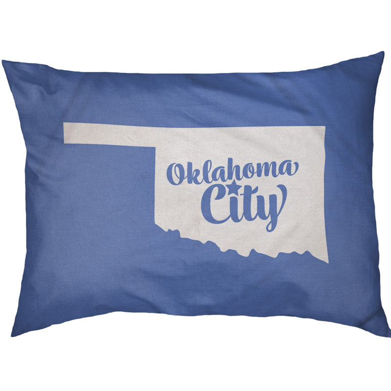 Coussin d’intérieur pour chien oklahoma city oklahoma, Grand (l 50 po x P 40 po x H 7 po), Bleu