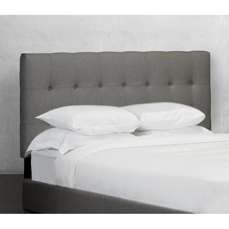 Tête de lit à panneau rembourré Darline, Lin - Beige, Simple