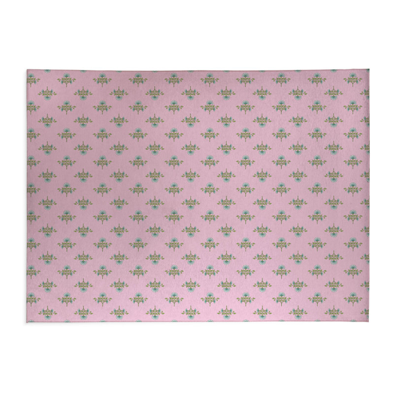 Tapis de cuisine léger Flora, Rectangle 5 pi x 7 pi, Rose