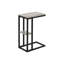 Table d'appoint, en forme de C, bout, côté, collation, salon, chambre à coucher, stratifié gris, métal noir, contemporain, moderne-568941292