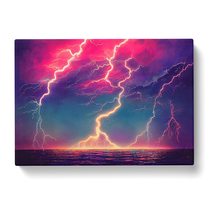 Watercolour Lightning Vol.4 - Wrapped Canvas Print, 35cm H x 50cm W x 3cm D