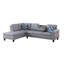Canapé modulaire en forme de L gris en similicuir 2 pièces