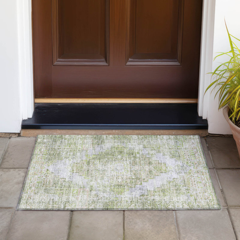 Tapis intérieur / extérieur lavable à la machine Jacinto ACN2140 Global, Rectangle 1 pi 8 po x 2 pi 6 po