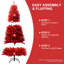 Arbre rouge de 4 pi, 456 pointes denses, branches articulées pour une installation sans tracas, support en métal, support des Fêtes accrocheur pendant la saison