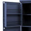Armoire de rangement autoportante bleue avec 4 portes, 2 tablettes de porte intégrées et 3 tablettes réglables pour une salle à manger profonde de 17,6 pouces et 8 plateaux coulissants d'épicerie