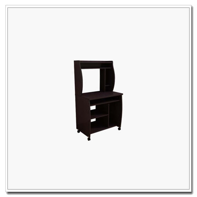 Microwave cart computer cart utility cart with hutch shelves spice rack mobile on locking castors red cocoa espresso