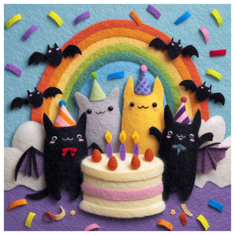 Tapis de bain Felt Cats, L 24 po x L 17 po