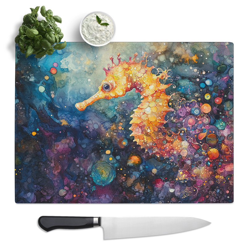 Seahorse  Glass Chopping Board