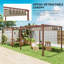 3 X 3m Retractable Roof Pergola, Natural Wood Effect Aluminium Frame, Upf30+ 180gsm Coated Canopy With Magnetic Fastening, 8 Ground Stakes & 8 Anchor Bolts, Outdoor Garden Shelter