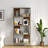 4-Tier Industrial Bookcase, Rustic Wood And Metal Frame, Asymmetrical Shelf Design, Display Storage Shelf