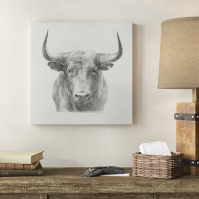 Black Bull by Ethan Harper - Wrapped Canvas Painting