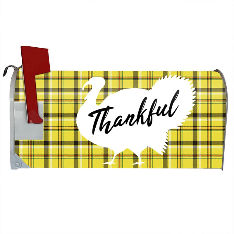 Vinyl Mailbox Cover, Yellow/Black/White, 5'' H x 18'' W