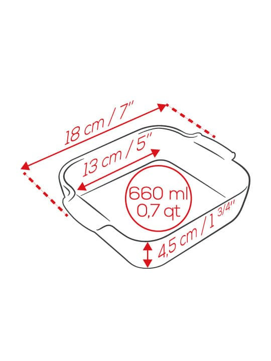 Peugeot Appolia Square Ceramic Baking Dish, 2.44" H x 7.09" L x 6.02" W