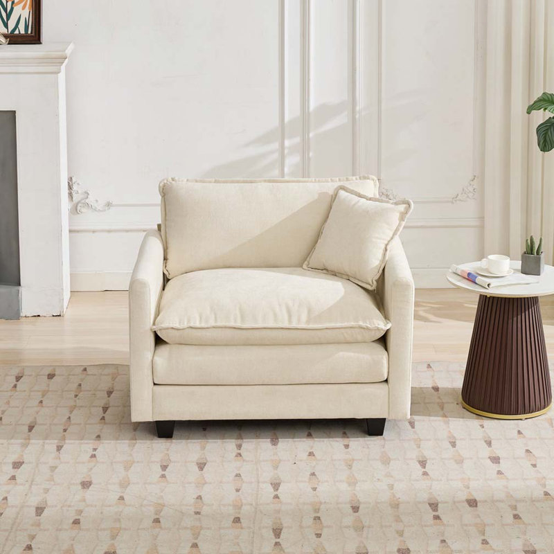 Fauteuil en chenille, Beige