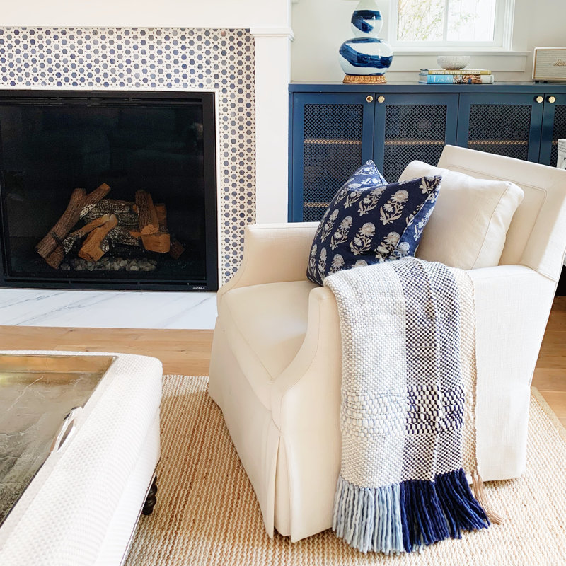 Ushuaia Hand Woven Throw Blanket, Navy
