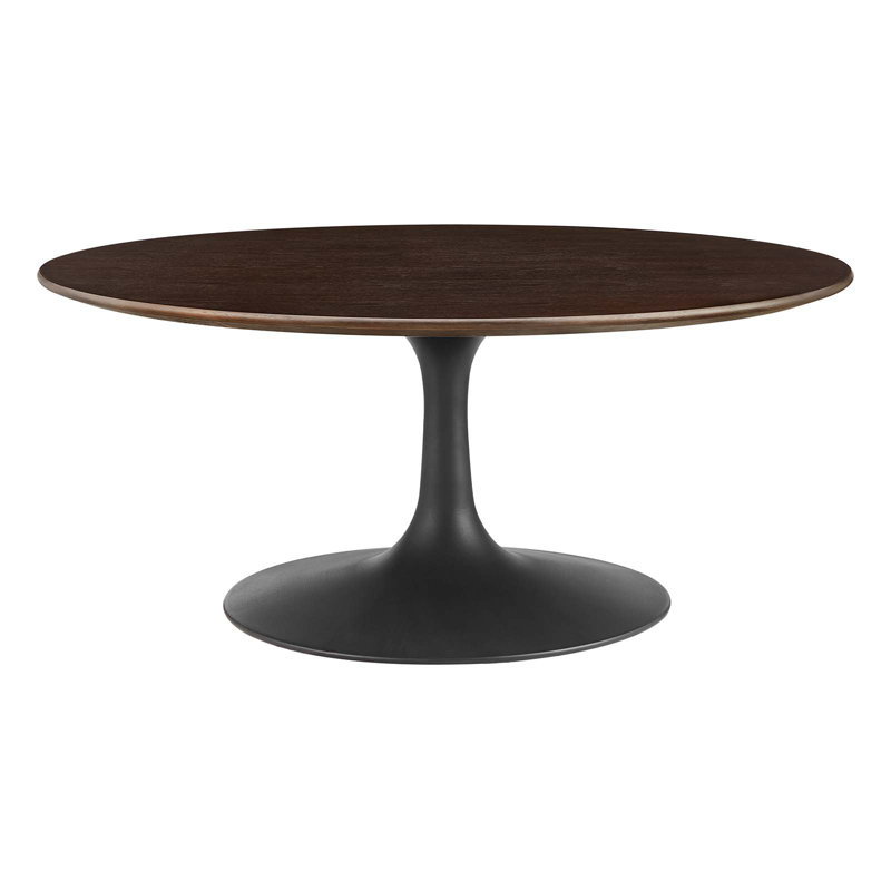 Table basse ronde Lippa, Noir, Cerisier