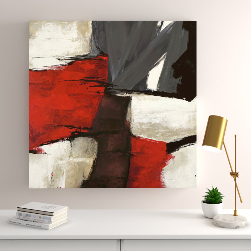 Abstrait Sai - Rubrum - impression sur toile tendue, H 40 po x l 40 po, Toile tendue, Sans cadre