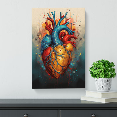 Anatomical Heart Abstract - Wrapped Canvas Print