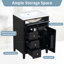 Meuble-lavabo noir 24 po avec lavabo, panneau de fibres à densité moyenne et fabrication en bois d'hévéa, 3 tiroirs et armoire avec tablettes réglables-756731841