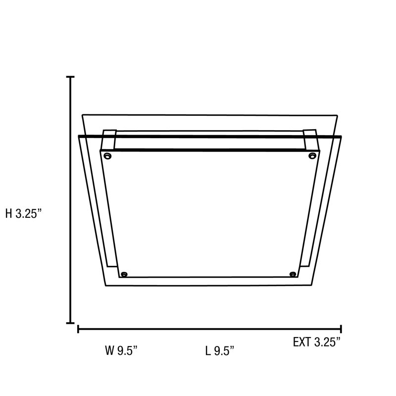 Plafonnier encastré DEL Retha, H 3,25 po x l 9,5 po x P 9,5 po