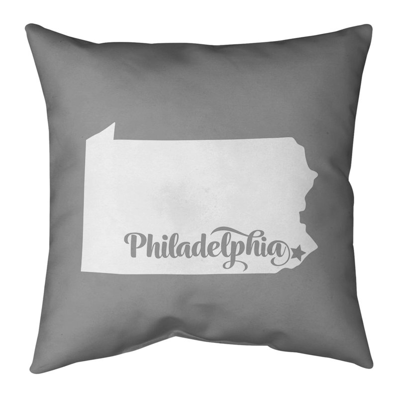 Housse de coussin carré en lin, Philadelphie, 14 po x 14 po, Gris