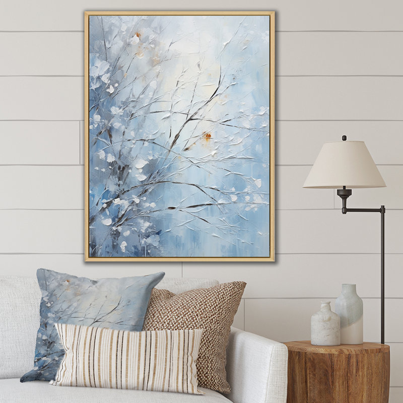 Winter Tree Tranquility I - Winter Landscape Wall Art, Brown Floater Framed, 32" H x 24" W x 1" D