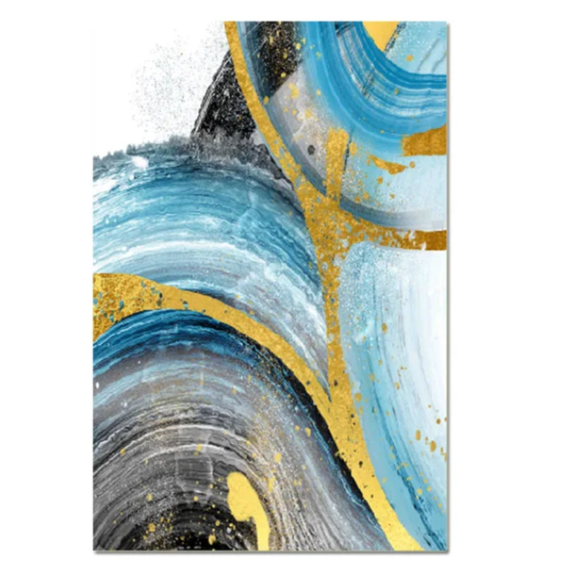 Affiche nordique bleue abstraite sur toile