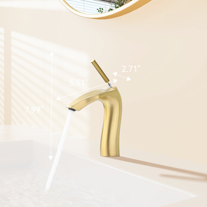 Deck Mounted Lavatory Basin Faucet, Brushed Gold, Heavy Duty Body, Drip- Hot & Cold Water Sink Brass, Easy Installation, 1.75 Gpm
