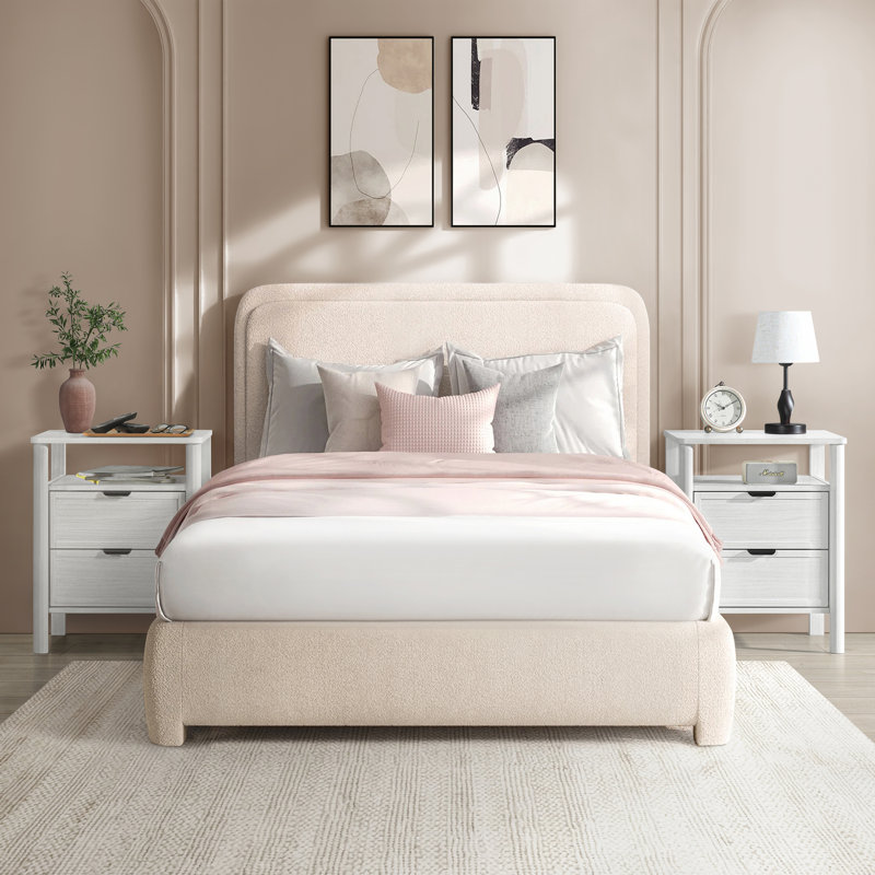 Table de chevet 2 tiroirs Navis, table de chevet avec tiroirs de rangement, table de chevet pour chambre à coucher, table de bout ou table d'appoint pour le salon, P 15,6 po x l 18,9 po x H 24 po